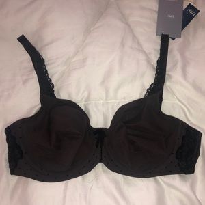 Polka dotted Black Bra -Lou Paris
